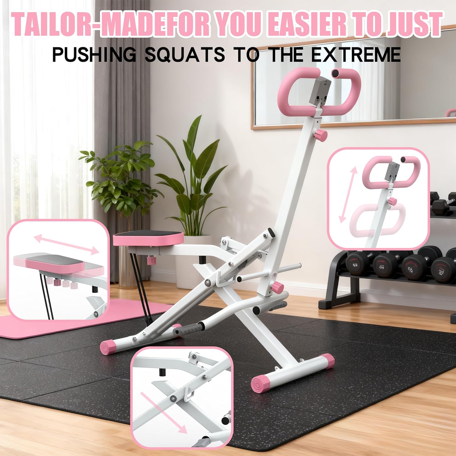 Home Gym Hip Thrust Machine - Macchina per Squat Domestica, Attrezzo Pieghevole