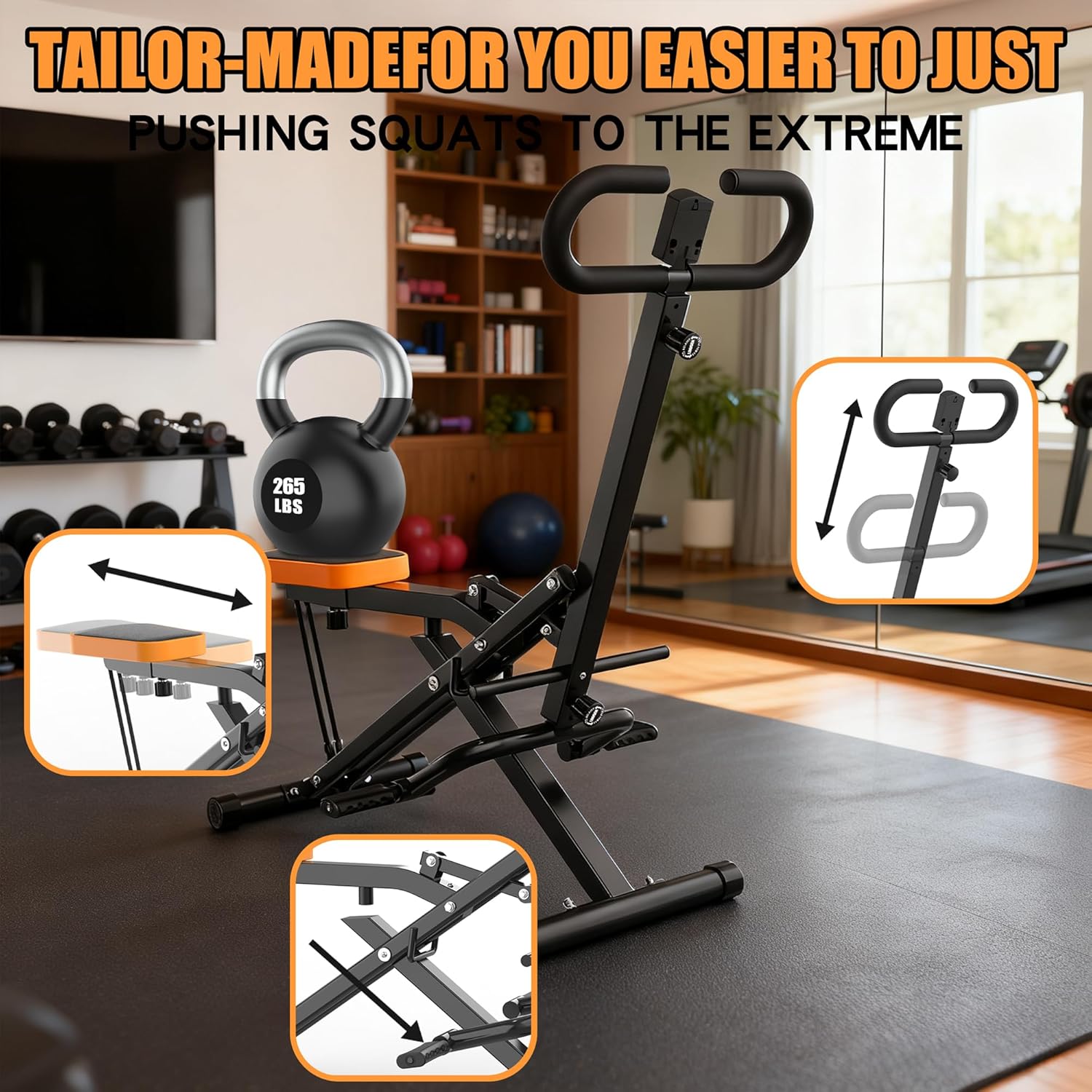 Home Gym Hip Thrust Machine - Macchina per Squat Domestica, Attrezzo Pieghevole