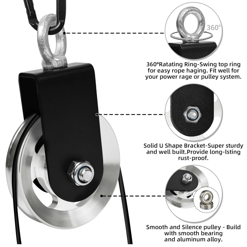 Puleggia in lega di alluminio  - Home Gym Diy Pulley System recensione e prezzo